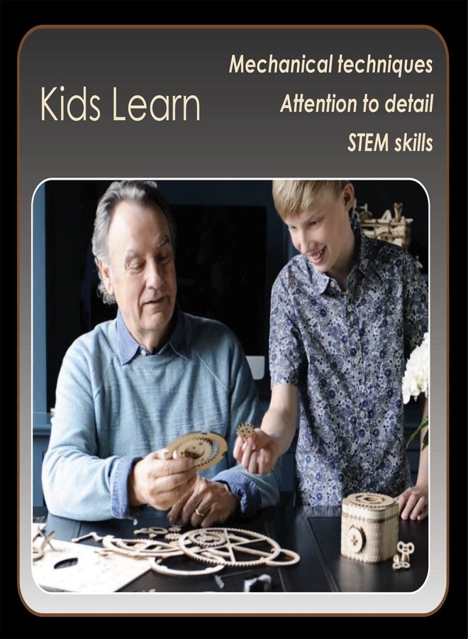 مايندوير ساعة مايند وير جيرجيتس - طقم نموذج ميكانيكي خشبي ثلاثي الأبعاد للمراهقين والبالغين، اصنع ساعتك الخاصة العاملة بتروس متحركة - Image 4